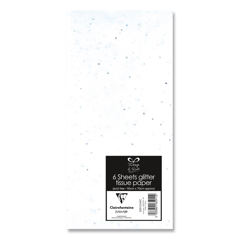 White Glitter Tissue Paper ( 6 Sheets ) - Click Image to Close