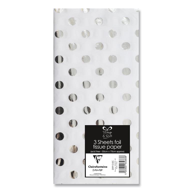 Foil Tissue Silver 3 Sheets - Click Image to Close