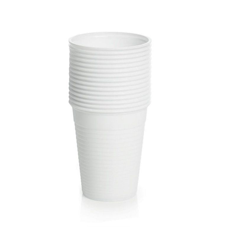 White 200ml Plastic Cups Premium - Click Image to Close