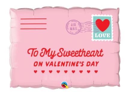 Qualatex 30" Rectangle Addressed To My Sweetheart Balloon - Click Image to Close