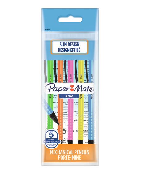 Paper Mate Artio Mechanical Pencils 0.7mm 5 Pack - Click Image to Close