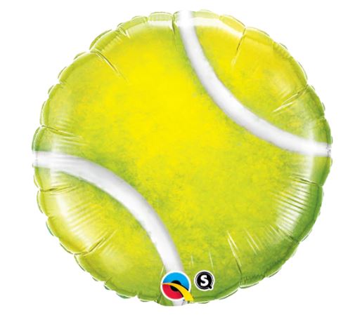 18" Round Foil Tennis Ball Balloon - Click Image to Close
