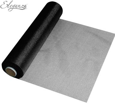 Eleganza Soft Sheer Organza 20cm X26M Black - Click Image to Close