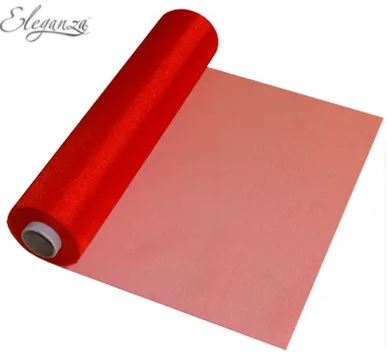 Eleganza Soft Sheer Organza 29cm X 25M Red - Click Image to Close