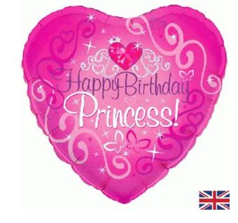 18" Happy Birthday Princess Holographic