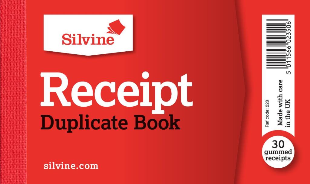 Silvine Cash Receipt Book Duplicate With Carbon 63mm X 106mm - Click Image to Close
