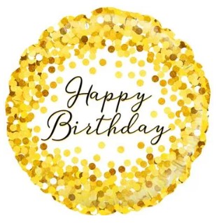 Gold Sparkle Birthday Holographic 18"