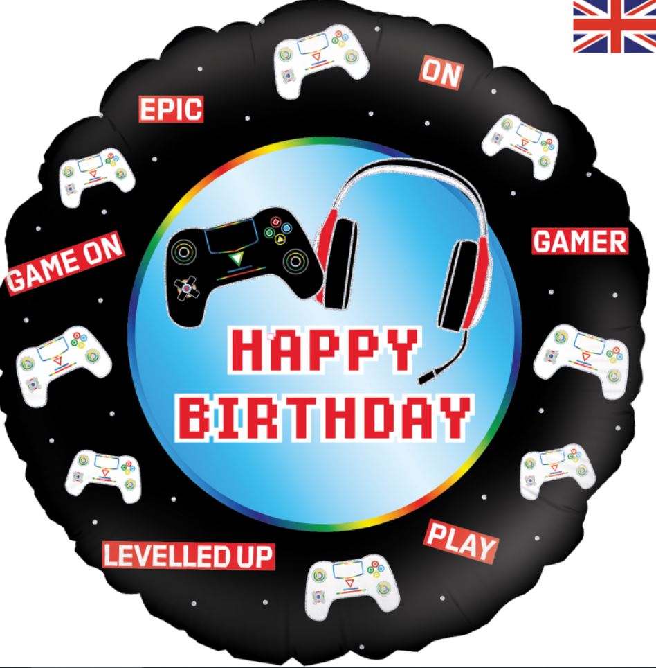 Oaktree 18Inch Controller Happy Birthday Holographic - Click Image to Close