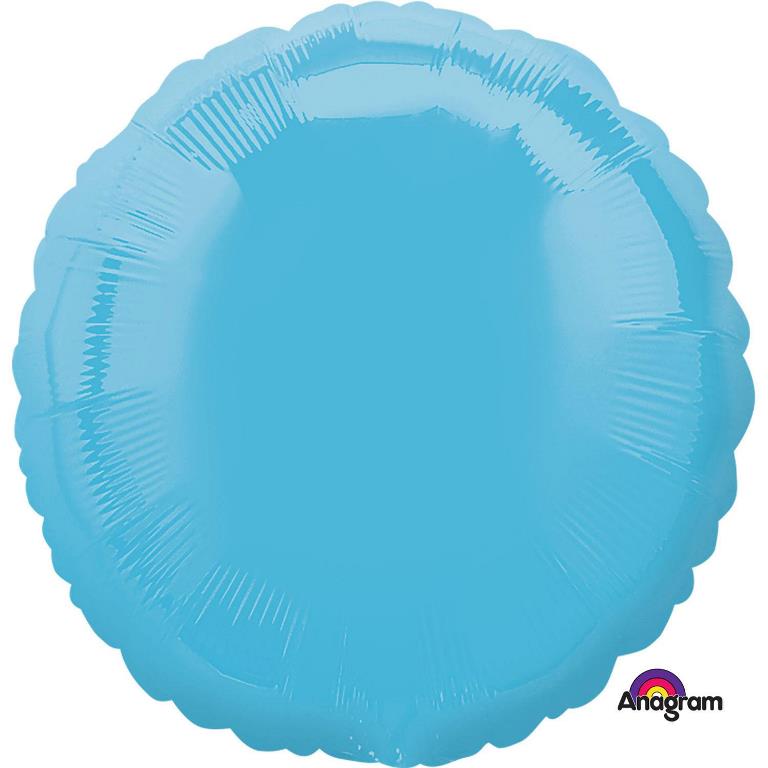 18" Foil Round Caribbean Blue Balloon - Click Image to Close