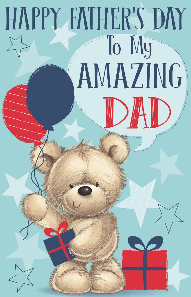 Fathers Day Cute Bear Super Jumbo Card 65cm X 40cm - Click Image to Close