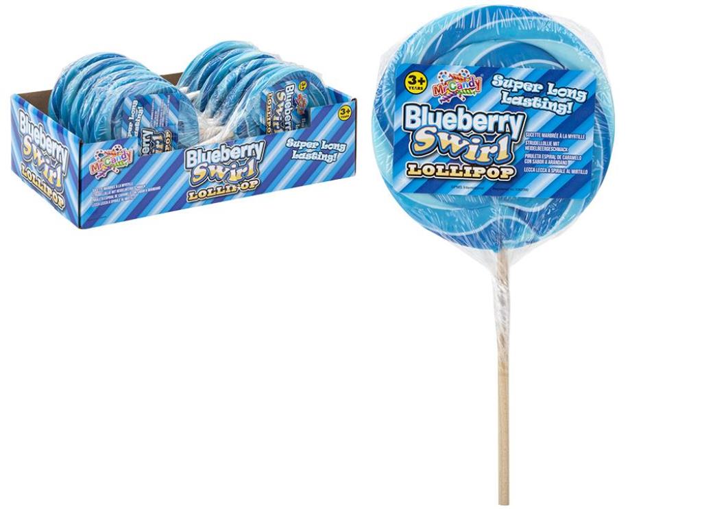 Blueberry Swirl Candy Lolly 110g - Click Image to Close