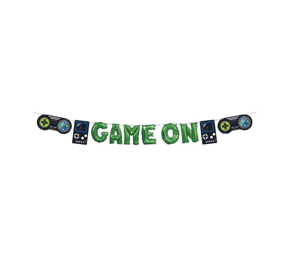 Gamer Birthday Balloon Banner Kit - Click Image to Close