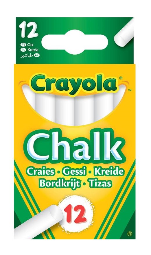 Crayola 12 Anti Dust White Chalk ( 51-1664 ) - Click Image to Close
