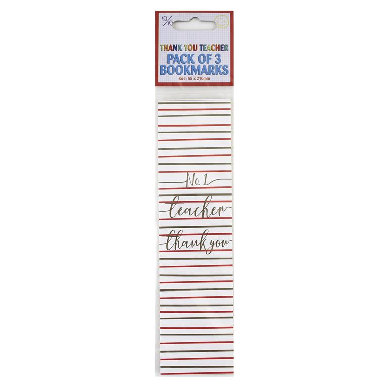 No. 1 Teacher Bookmark 3 Pack - Click Image to Close