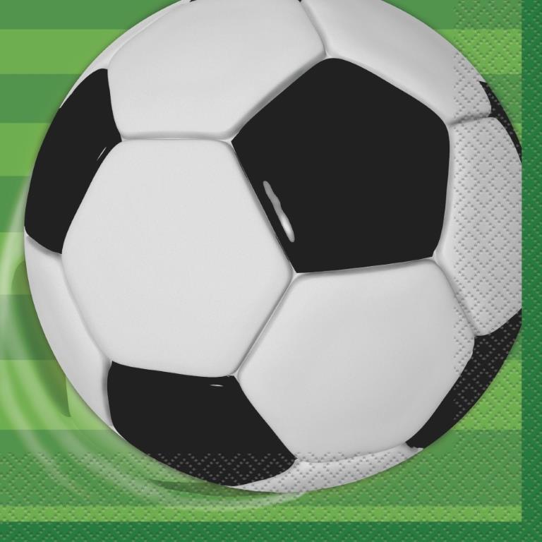 3D Soccer Lunch Napkins 16pc - Click Image to Close
