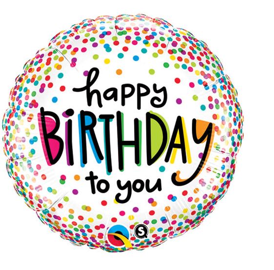 Qualatex 18" Birthday Sprinkled Dots Round - Click Image to Close