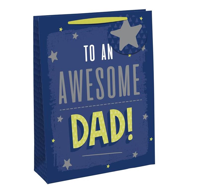 Fathers Day Awesome Dad XL Wide Bag - Click Image to Close