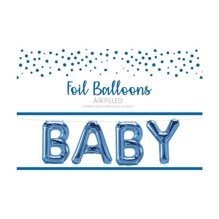 Baby Foil Balloon In Blue - Click Image to Close