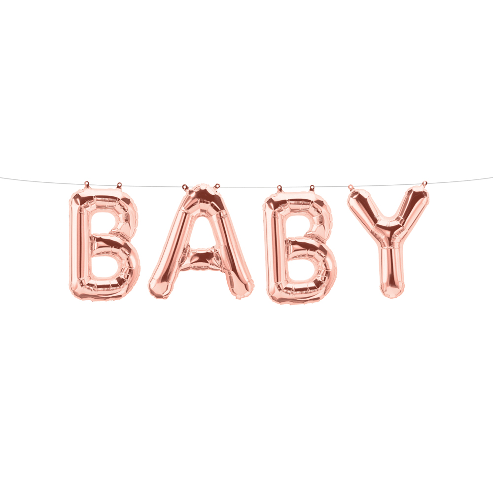 Baby Foil Balloon In Rose Gold - Click Image to Close