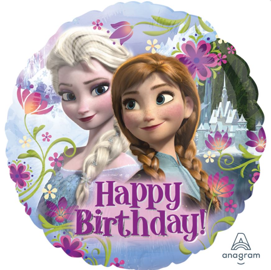 18" Frozen Happy Birthday Foil Balloon - Click Image to Close