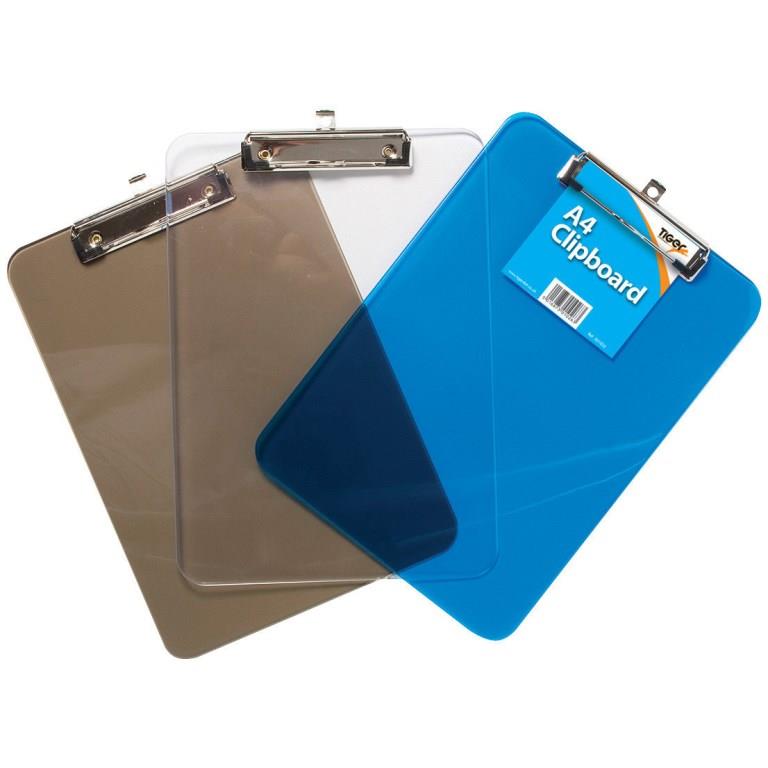 Tiger A4 Single Tough Plastic Clipboard - Click Image to Close