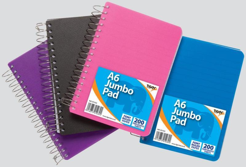 Tiger A6 Polyprop Jumbo Twin Wire Notebook 200 Pages - Click Image to Close