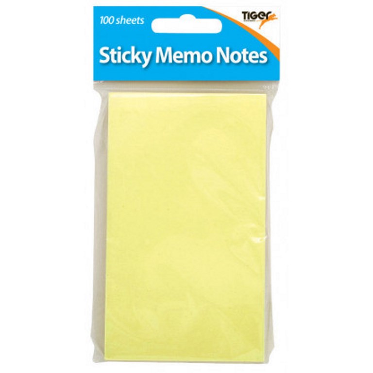 Tiger Yellow 125mm X 75mm Sticky Notes 100 Pack - Click Image to Close