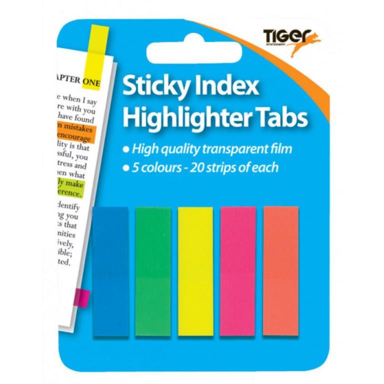 Tiger Sticky Index Tabs ( Assorted Colours ) - Click Image to Close