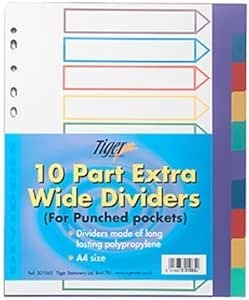 A4 Extra Wide 10 Part Dividers