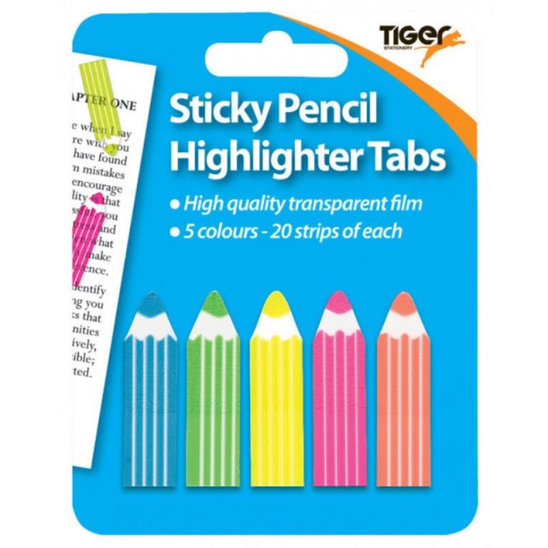 Pencil Neon Sticky Highlighter Tabs - Click Image to Close