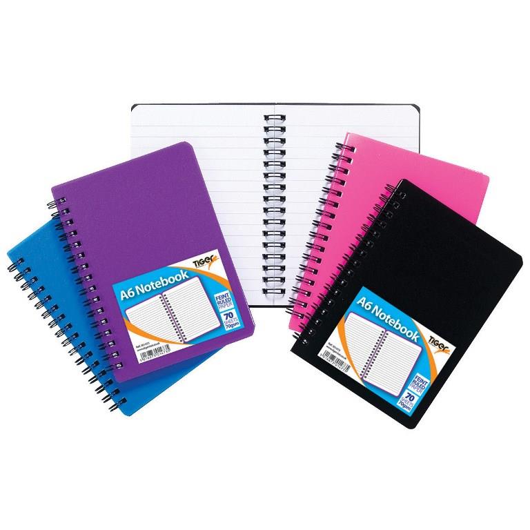 Tiger A6 Polyprop Twin Wire Notebook 140 Pages - Click Image to Close