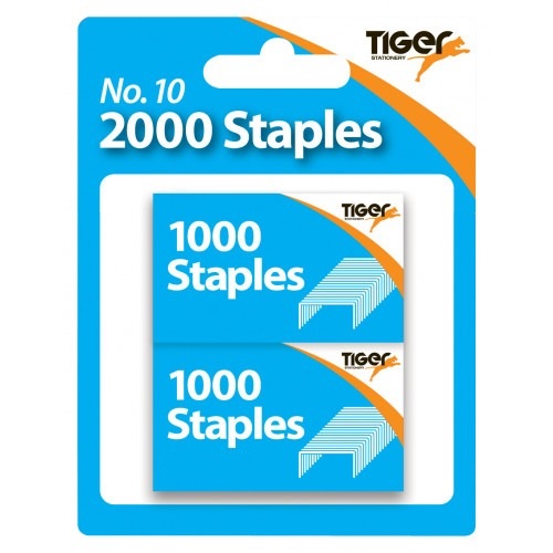 Tiger No.10 2000 Staples ( 2 X 1000 ) - Click Image to Close