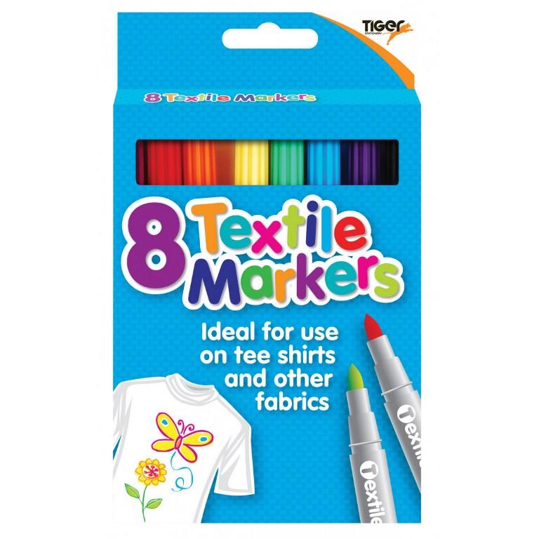 Tiger Deluxe Textile Marker 8 Pack - Click Image to Close