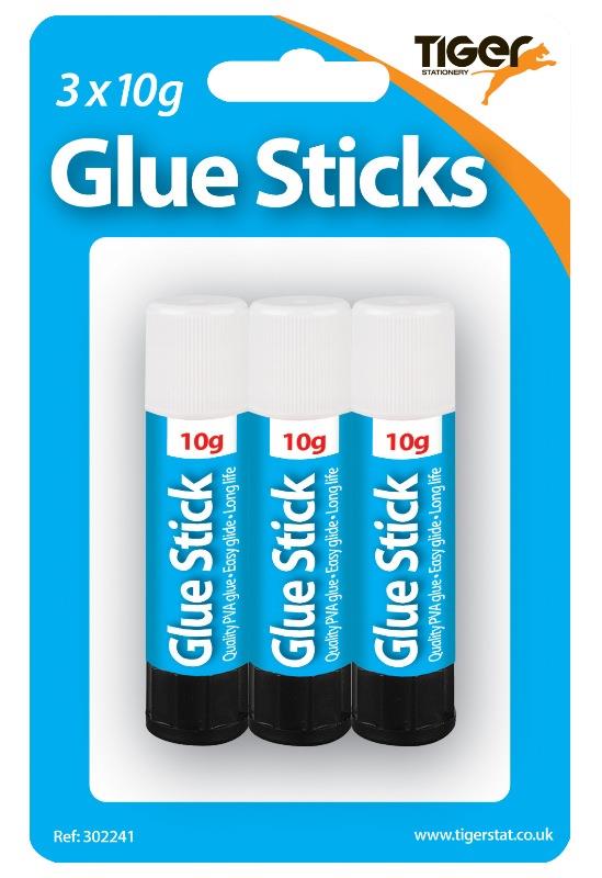 Tiger Glue Sticks 3 X 10G - Click Image to Close