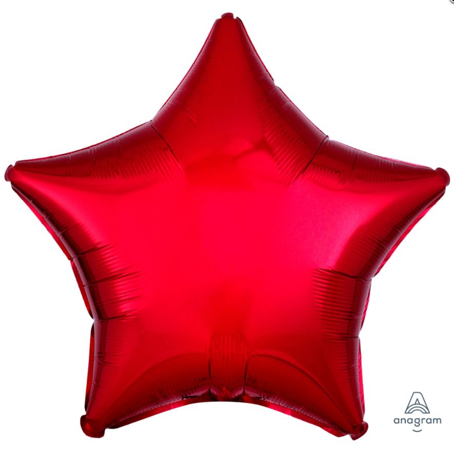 Anagram Metallic Red Star Standard Pack aged Foil Balloon - Click Image to Close