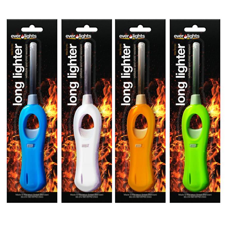 Refillable Electronic Long Lighter 1pk - Click Image to Close