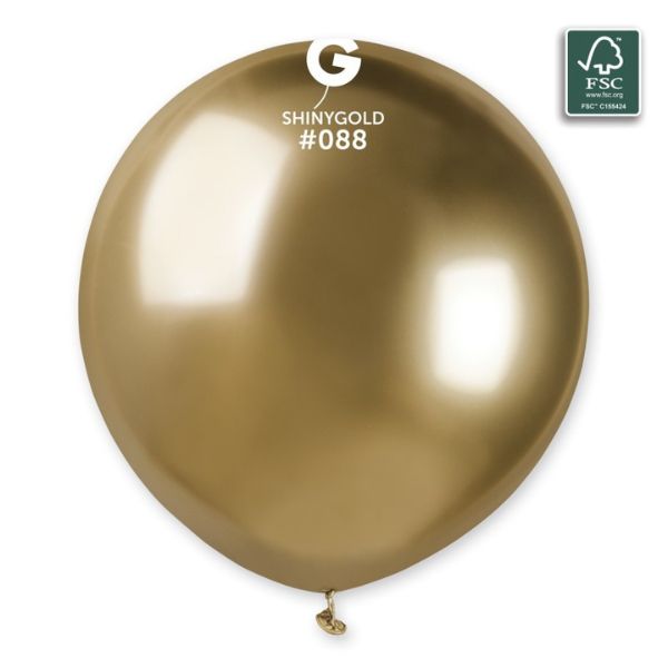 19" Shiny Gold #088 Latex Balloon 3 Pack - Click Image to Close
