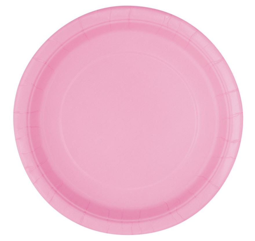 Lovely Pink Solid Round 9 Dinner Plates 8Ct - Click Image to Close