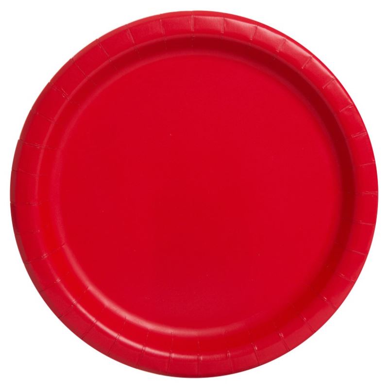Ruby Red Solid Round 9" Dinner Plates 8Pack - Click Image to Close