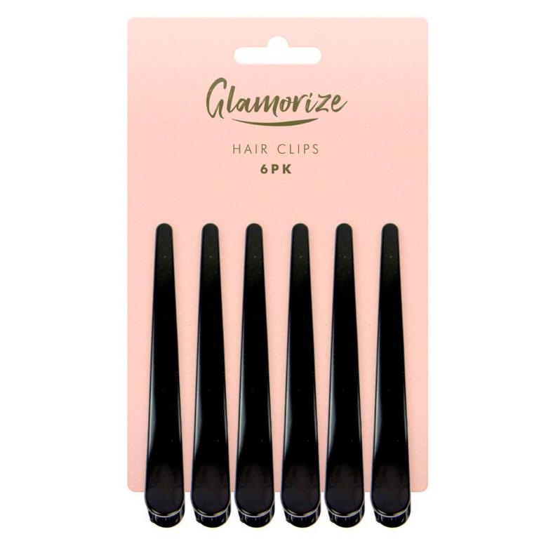 Black Hair Clips 6 Pack - Click Image to Close