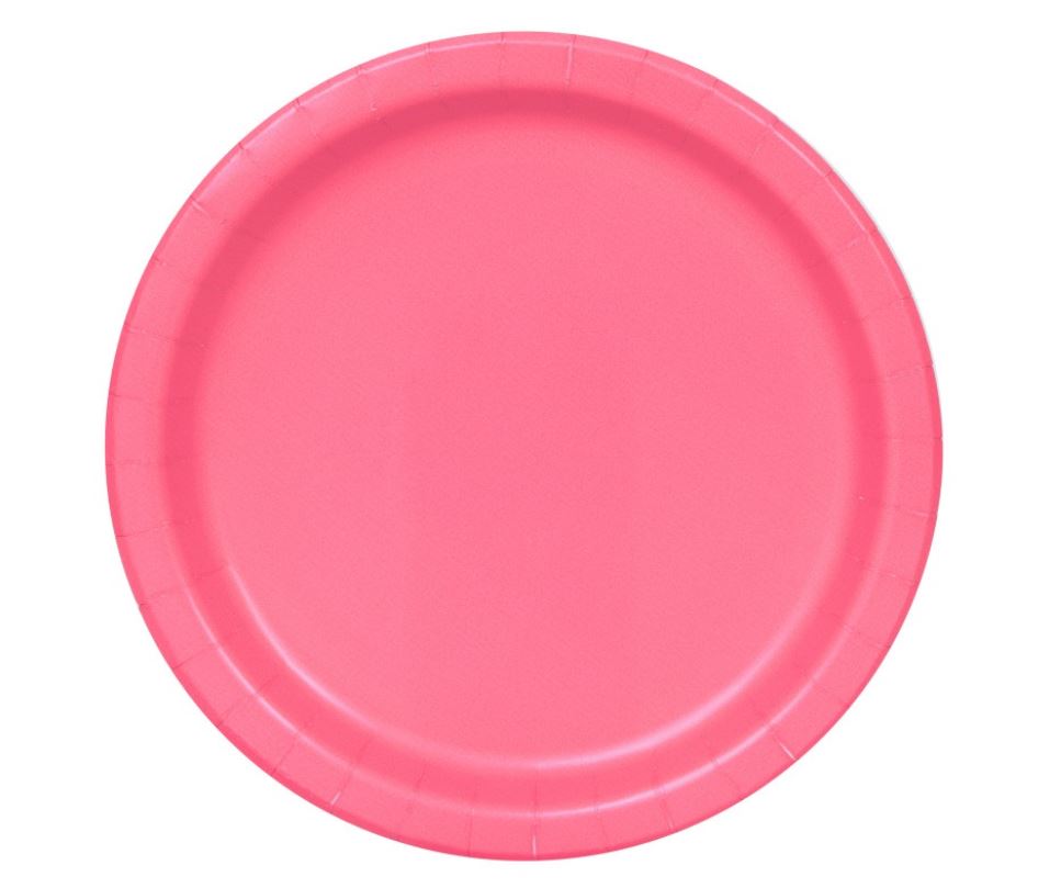 8 Hot Pink 9inch Dinner Plates - Click Image to Close