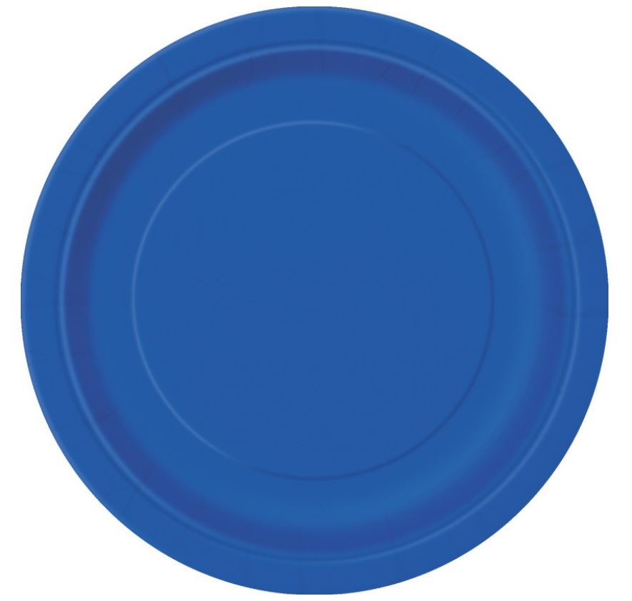 Royal Blue Solid Round 9" Dinner Plates 8 Pack - Click Image to Close