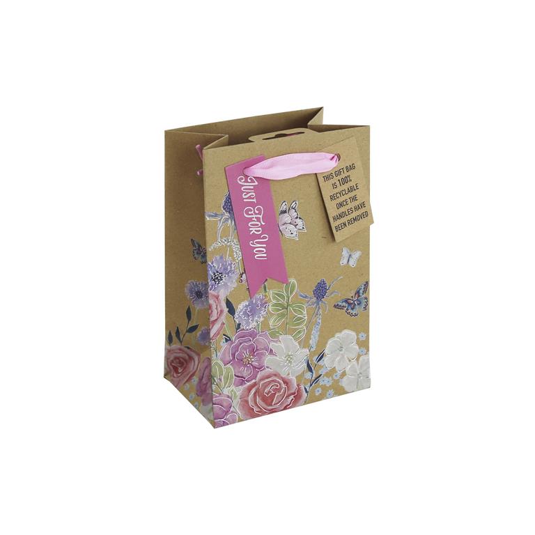 Butterfly Floral Kraft Perfume Bag - Click Image to Close