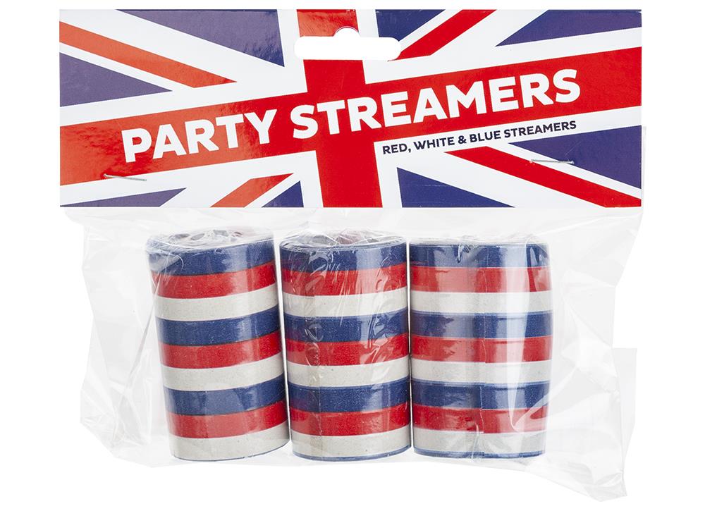 Union Jack Party Streamers Pack Of 3 - Click Image to Close