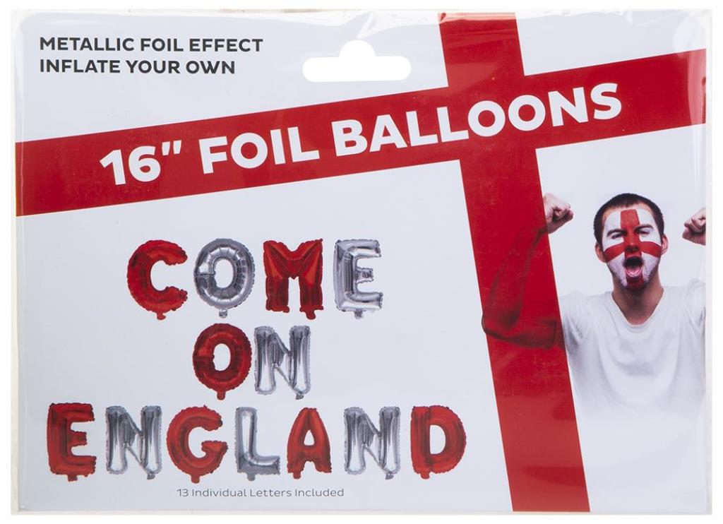 16" Foil Come On England Balloon - Click Image to Close