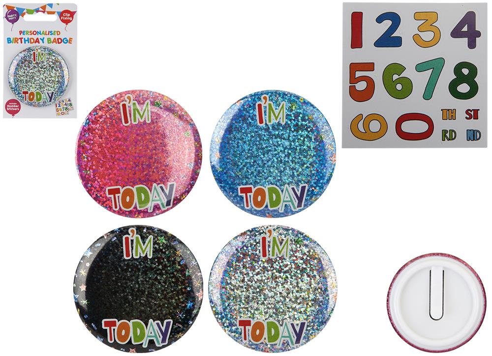 Party Party Personalised Birthday Badge 2" - Click Image to Close