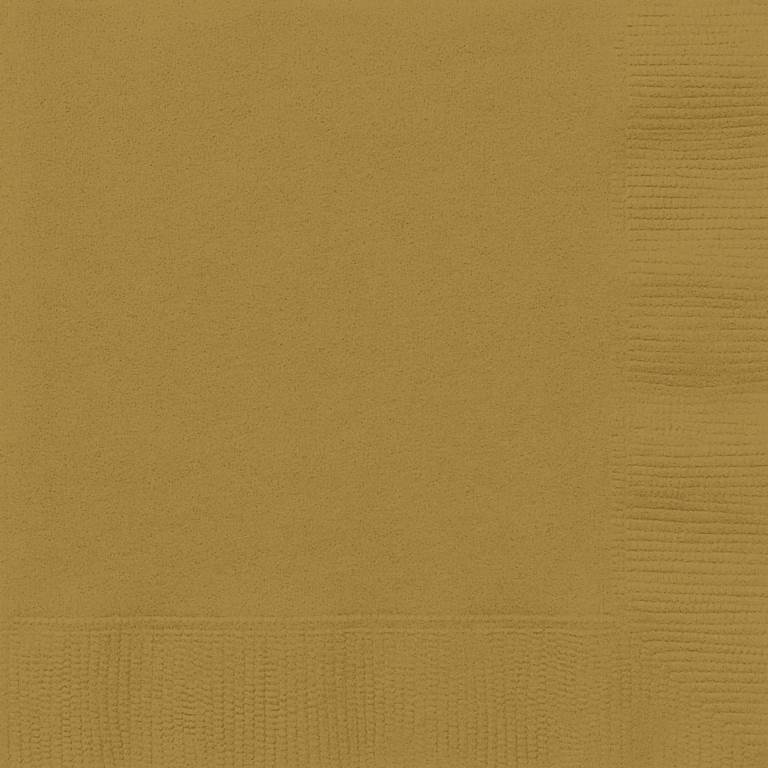 Gold Solid Paper Napkins 20 Pack - Click Image to Close