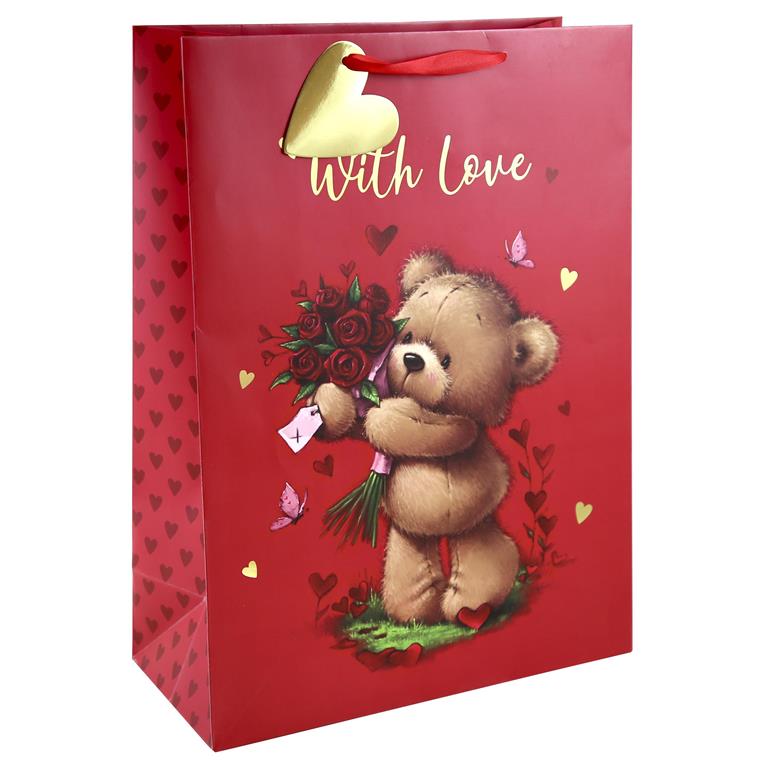 Valentines Day Cute Bear XL Bag - Click Image to Close