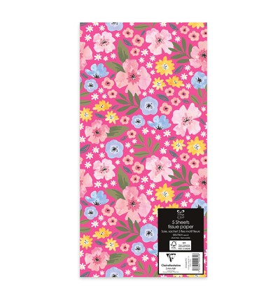 Floral Print Tissue 5 Sheets - Click Image to Close