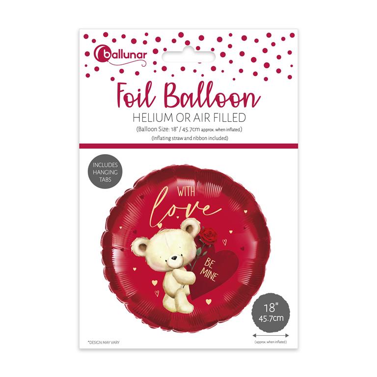 Valentine Bear Foil Balloon - Click Image to Close